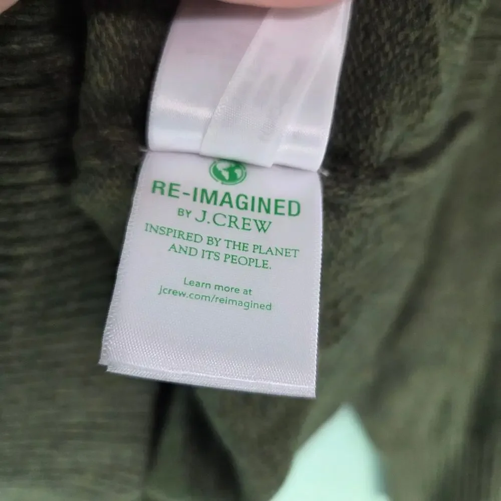 J Crew Factory Mens M Crewneck Sweater Supersoft Lambswool Blend Fatigue Green